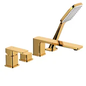 Baterie wannowe i prysznicowe - KFA Bateria wannowa złota połysk 4-otworowa Dust Armatura - miniaturka - grafika 1
