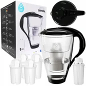 Dzbanki filtrujące - Dzbanek Dafi Szklany Czarny Filtr+4X Wkład Wessper - miniaturka - grafika 1