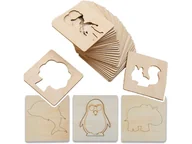 Zabawki kreatywne - Drewniane Szablony Montessori Arkusze Do Rysowania Dla Dzieci Wzory 20Szt - miniaturka - grafika 1