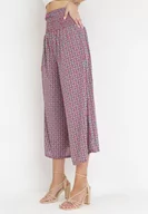 Spodnie damskie - Niebiesko-Czerwone Szerokie Spodnie z Wysokim Stanem Pabay - miniaturka - grafika 1