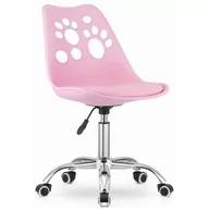 Fotele - Różowy fotel obrotowy do nauki dla dzieci - Parpa - miniaturka - grafika 1