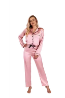Piżamy damskie - Momenti Per Me Classic Look Pink piżama damska - miniaturka - grafika 1