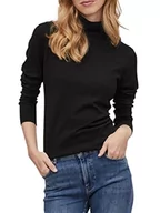 Swetry damskie - Vila Women's VIJENEVE sweter z golfem L/S Knit top/SU-NOOS, czarny, M, czarny, M - miniaturka - grafika 1