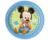 Urodziny dziecka - Procos Talerzyki papierowe, Mickey Baby, 23 cm, 8 sztuk - miniaturka - grafika 1