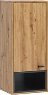 Szafki do salonu - BETTSO Stylowa szafka ścienna modułowa jednodrzwiowa OLIVIER Dąb Artisan + Czarny - miniaturka - grafika 1