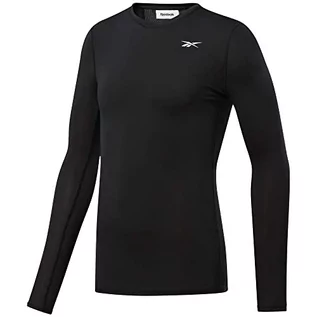 Koszulki męskie - Reebok Reebok Męska koszulka Wor Compr Lo Sleeve Solid z długim rękawem czarny czarny S FP9105_S_Black_Small - grafika 1