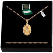 Biżuteria dla dzieci - Piękny Złoty Łańcuszek Medalik Cudowny Pr 925+585 - miniaturka - grafika 1