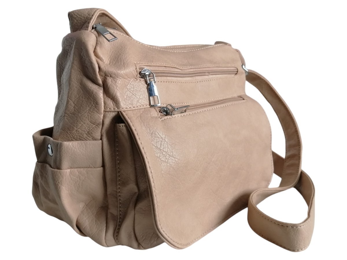 Brazowa Srednia Torebka Z Wieloma Kieszeniami Modna Listonoszka Na Ramie A5