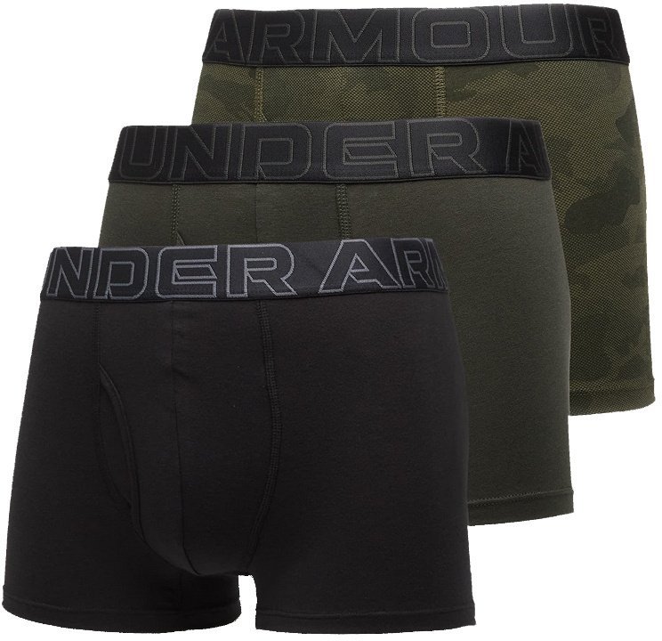 Under Armour Bokserki męskie UNDER ARMOUR Czarne/Khaki - 3 PAK Performance L