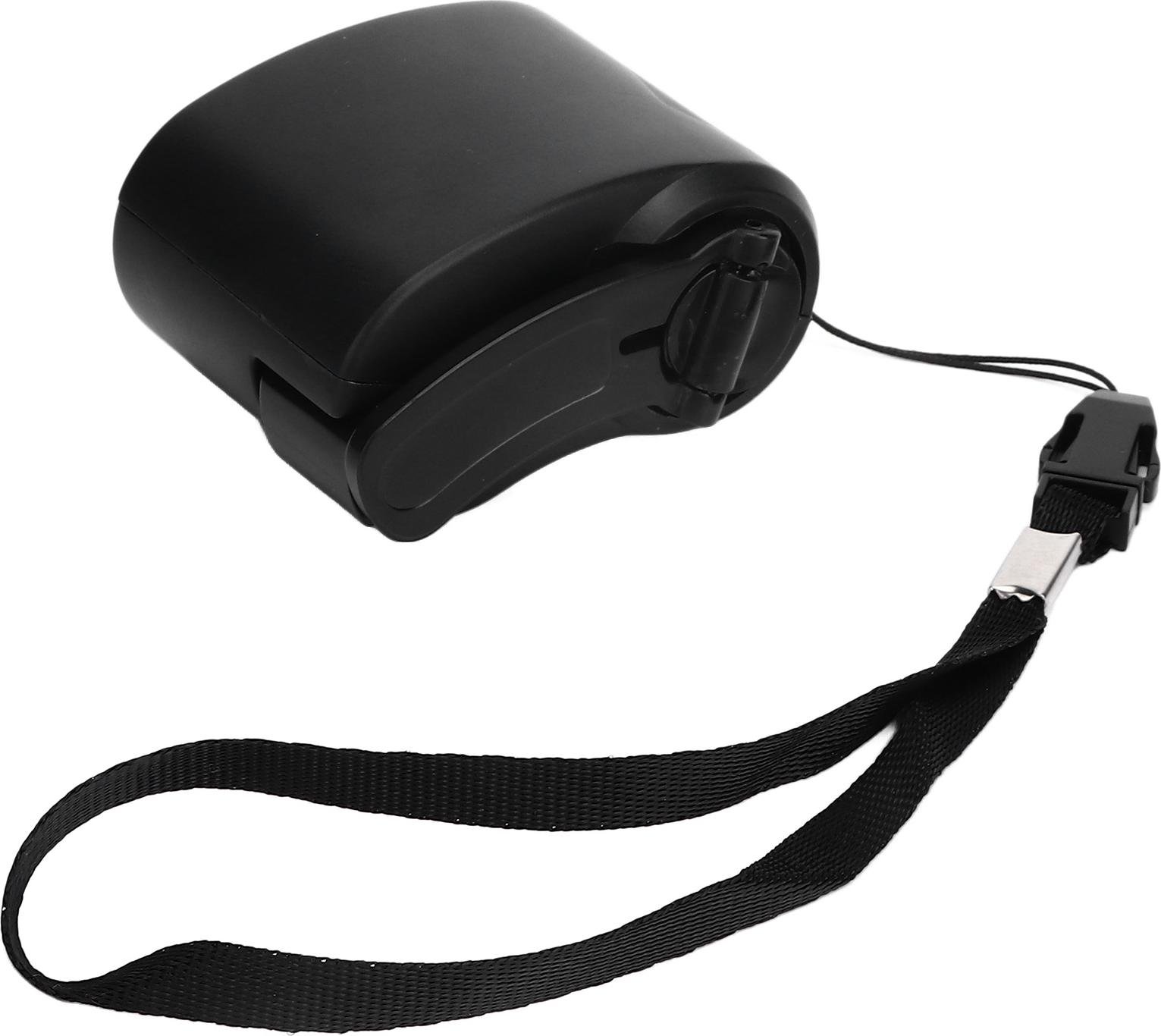 Przenośna ładowarka USB do telefonu na korbkę do wędrówek na świeżym powietrzu, czarna