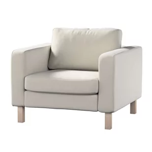 Dekoria pl pl Pokrowiec na fotel Karlstad krótki jasno szary welwet 89 x 89 x 64 cm Ingrid 619-705-40 - Pokrowce na meble - miniaturka - grafika 1