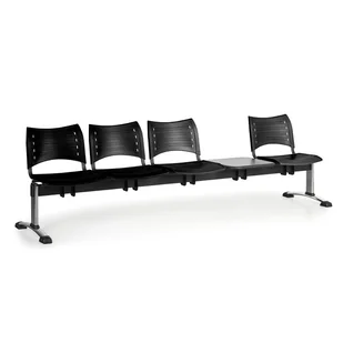 B2B Partner Plastikowe ławki VISIO, 4 siedzenia + stołek, chromowane nogi 150520 - Inne meble biurowe - miniaturka - grafika 1