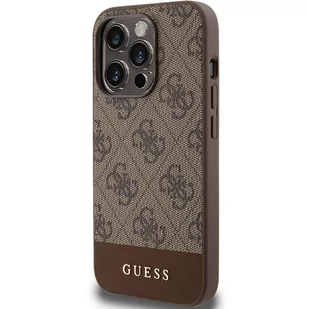 Etui Guess GUHCP15LG4GLBR Apple iPhone 15 Pro hardcase 4G Stripe Collection brązowy/brown - Etui i futerały do telefonów - miniaturka - grafika 3