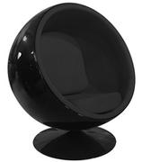 Fotele - Fotel wypoczynkowy BALL BLACK czarny - miniaturka - grafika 1