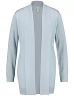 Swetry damskie - Gerry Weber Damski kardigan z prążkowanym ściągaczem, z długim rękawem, jednokolorowy, niebieski (Powder Blue), 46 - miniaturka - grafika 1