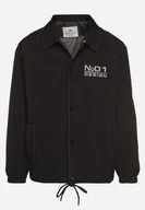 Kurtki męskie - Czarna Kurtka ze Ściągaczem i Ozdobnymi Napisami Efaliris - miniaturka - grafika 1