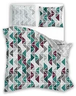 Pościel - Faro Pościel z mikrofibry 220x200 Harmony 18 geometria miętowa szara bordowa - miniaturka - grafika 1