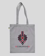 Torby i wózki na zakupy - TORBA BAWEŁNIANA NA ZAKUPY PARZENICA ZAKOPANE Szary - miniaturka - grafika 1