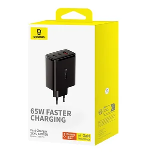 Ładowarka sieciowa Baseus OS-Cube Pro 2xUSB-C + USB, 65W (czarna) - Ładowarki do telefonów - miniaturka - grafika 7