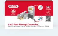 Kostki, złączki, wtyczki - Unitek Wtyk modularny Pass-Through RJ45 Cat. 7, 50szt. - miniaturka - grafika 1