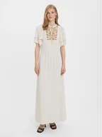 Sukienki - Vero Moda Sukienka letnia Gina 10277291 Écru Regular Fit - miniaturka - grafika 1