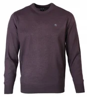 Swetry męskie - SWETER Męski Klasyczny Gładki ŚLIWKOWY M Pako Jeans - miniaturka - grafika 1