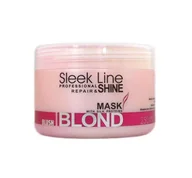 Maski do włosów - Stapiz Sleek Line Blush Blond, maska nadająca różowy odcień, do włosów blond z jedwabiem, 250 ml - miniaturka - grafika 1