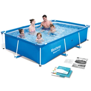 Bestway Prostokątny basen 259x170x61cm ze stalową ramą,  Steel Pro 56403 - Baseny ogrodowe - miniaturka - grafika 6