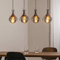 Lampy sufitowe - Lampa wisząca szklana Sinka Avonni, możliwość ściemniania, aluminiowy / szary / cynkowy, salon / jadalnia, szkło - miniaturka - grafika 1