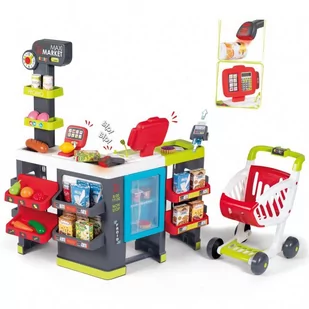 Smoby Maxi Market z wózkiem 50 akcesoriów 350235 - Zabawy w naśladowanie dorosłych - miniaturka - grafika 2
