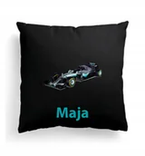 Poduszki dekoracyjne - Foto Poduszka Czarna Lewis Hamilton Formuła 1 Auto - miniaturka - grafika 1