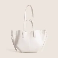 Torebki damskie - Skórzana mała torba shopper - Biały - miniaturka - grafika 1