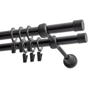 Karnisze - Karnisz DECASTYL Luna z kółkami Podwójny 320 cm Czarny - miniaturka - grafika 1