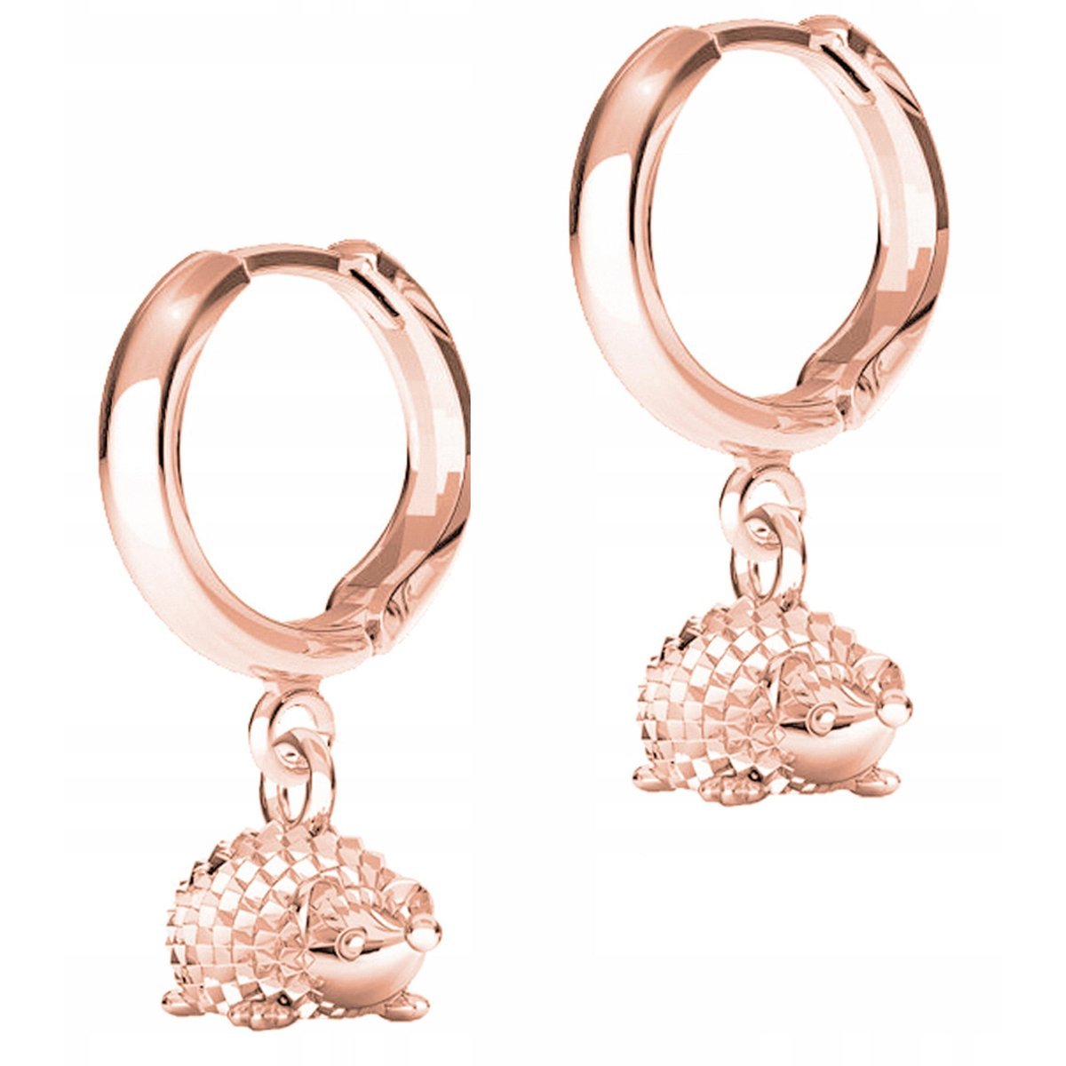 Kolczyki Pozłacane z Jeżami Jeże Jeżyki Zwierzę Jeż Jeżyk SREBRO 925