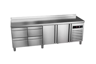 Stół chłodniczy z szufladami 2242x700x850mm ASBER GREEN LINE GTP-7-225-24 D - Stoły gastronomiczne - miniaturka - grafika 1