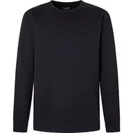 Bluzy męskie - Hackett London Męska bluza z dzianiny Double Knit Crew, czarny (czarny), XL - miniaturka - grafika 1