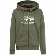 Odzież taktyczna i umundurowanie - Bluza rozpinana z kapturem Alpha Industries Basic 178325 142 - Ciemnooliwkowa  XXL - miniaturka - grafika 1