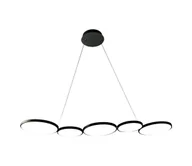 Lampy sufitowe - LED Żyrandol na lince OLYMPIA 5xLED/10W/230V czarny - miniaturka - grafika 1