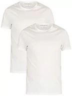 Koszulki męskie - Emporio Armani Męski t-shirt z okrągłym dekoltem, 2-pak, 2 białe, S - miniaturka - grafika 1