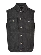 Garnitury - Urban Classics Męska kamizelka Denim Vest, bez rękawów kamizelka dżinsowa dla mężczyzn, dostępna w wielu kolorach, rozmiary S - 5XL, Black washed, XXL - miniaturka - grafika 1