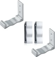 Ręczniki - zestaw 4 składanych wieszaków ściennych wielofunkcyjny składany wieszak wieszak na ręcznik ścienny pod kątem 90° uchwyt na słuchawki - kolor [srebrny] - wieszak ze stopu aluminium wieszak na garderobę wieszak na ręcznik ścienny - miniaturka - grafika 1