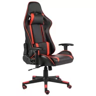 Fotele gamingowe - vidaXL Lumarko Obrotowy fotel gamingowy, czerwony, PVC 20481 - miniaturka - grafika 1