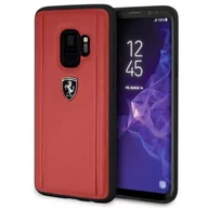 Etui i futerały do telefonów - Ferrari Leather Silikon Case etui skórzane na tył Samsung Galaxy S9 CZERWONY NA TYŁ SKÓRA NATURALNA 35966 - miniaturka - grafika 1