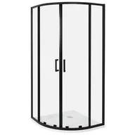Kabiny prysznicowe - Beliani Kabina prysznicowa JUKATAN 90 x 90 x 185 cm Czarny - miniaturka - grafika 1