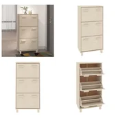 Szafki na buty - vidaXL Szafka na buty HAMAR Miodowy brąz 59,5x35x117 cm lite drewno sosnowe - Szafka na buty - Szafka na buty z drewna - Szafka na buty z litego drewna - miniaturka - grafika 1