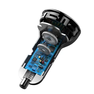Baseus ładowarka samochodowa USB / USB Typ C 45 W 5 A SCP Quick Charge 4.0+ Power Delivery 3.0 ekran LCD srebrny (CCBX-C0S) - Ładowarki samochodowe - miniaturka - grafika 3