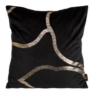Euro Firany Poszewka 45 x 45 Eurofirany Velvet Blink 40 Czarny 1224576 - Poszewki na poduszki - miniaturka - grafika 1