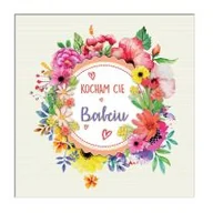 Kartki okolicznościowe i zaproszenia - Karnet KW Wianek z kwiatów Babcia - Henry - miniaturka - grafika 1