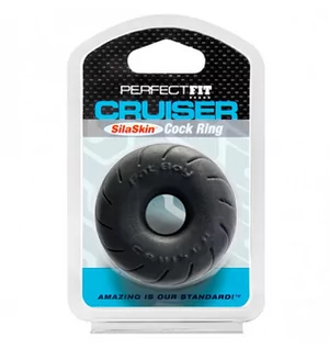 Pierścienie erekcyjne - Perfect Fit Pierścień - SilaSkin Cruiser Ring 6,4 cm Black - grafika 1