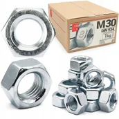 Śruby i nakrętki - Nakrętka sześciokątna M30 6-kątna metryczna DIN 934 ocynk kl. 8 1kg - miniaturka - grafika 1
